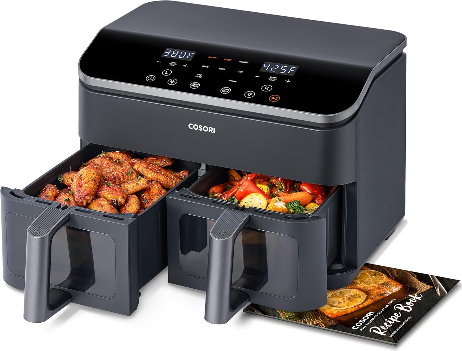 81zJWuKQG3L._AC_SL1500_.jpg COSORI Dual Air Fryer 9Qt – 10-in-1