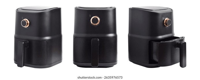 set black air fryer isolated 260nw 2635976573